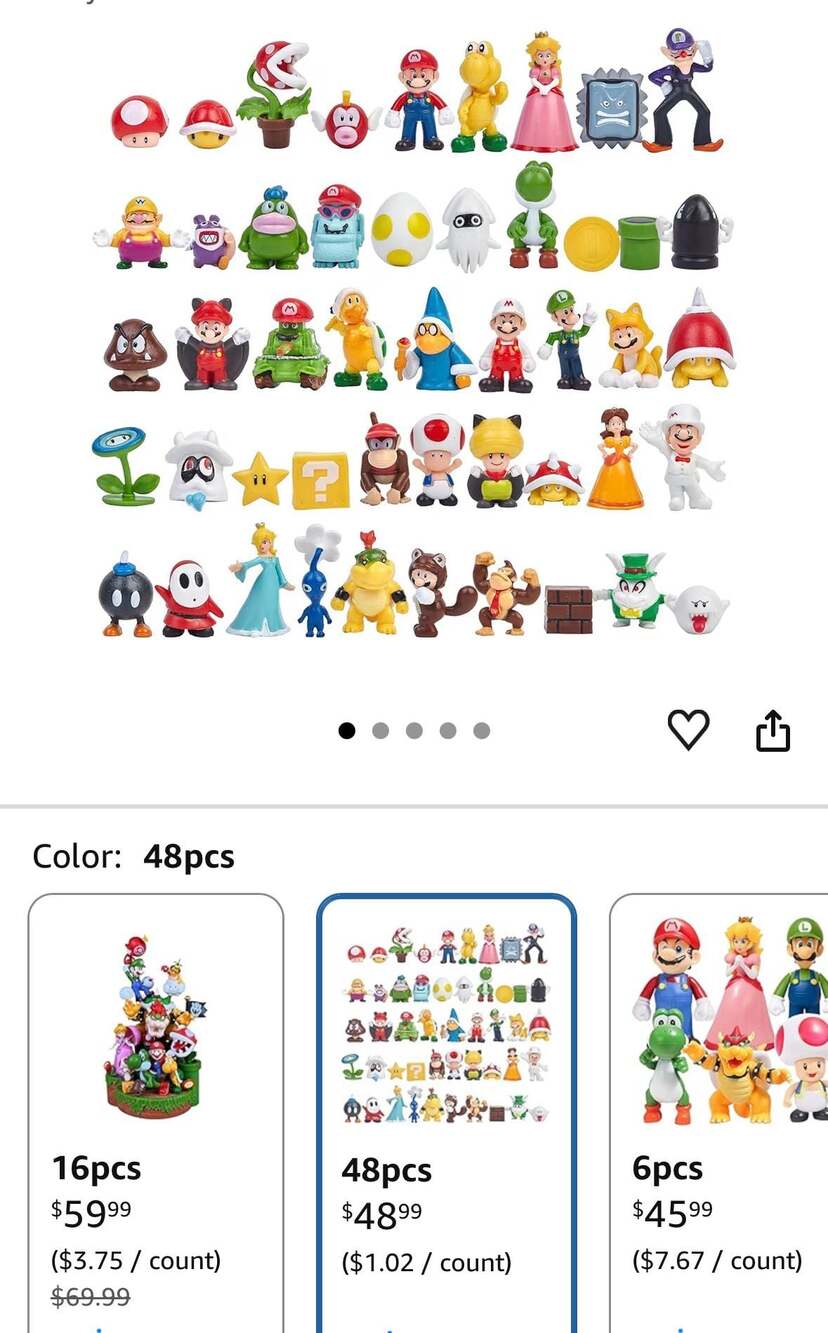 Super Mario Bros. 48-Piece Mini Figure Cake Topper and Terrarium Set